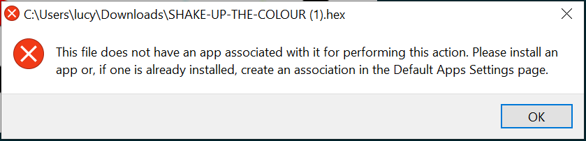 hex download fail screenshot